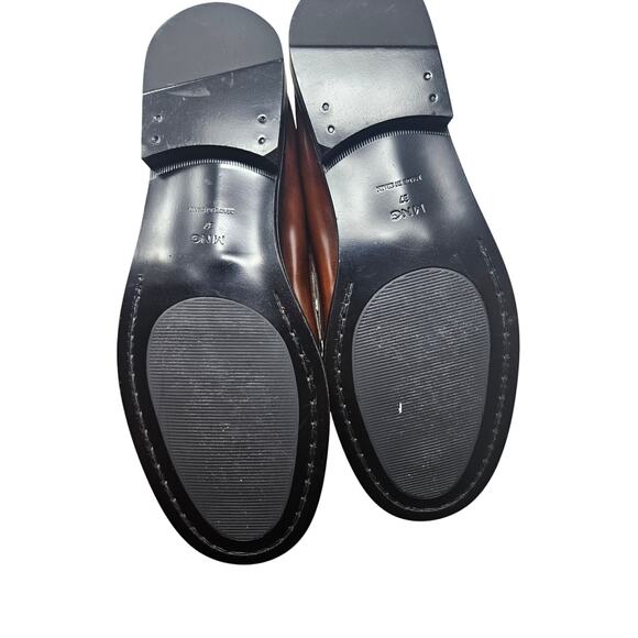 NEW MNG Mango 37 Brown Leather Penny Loafer Academia Classic Career Minimalist - Picture 2 of 5